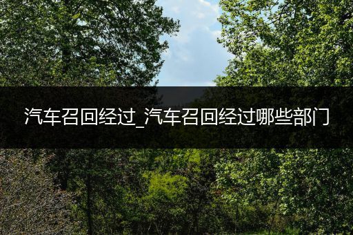 汽车召回经过_汽车召回经过哪些部门