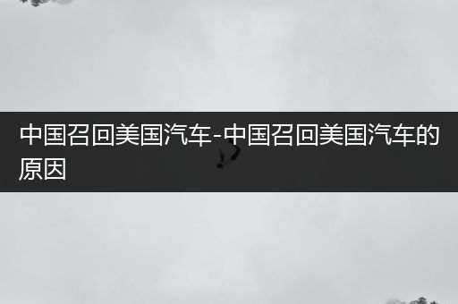 中国召回美国汽车-中国召回美国汽车的原因