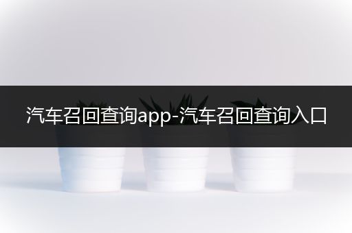 汽车召回查询app-汽车召回查询入口