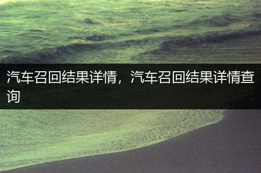 汽车召回结果详情，汽车召回结果详情查询