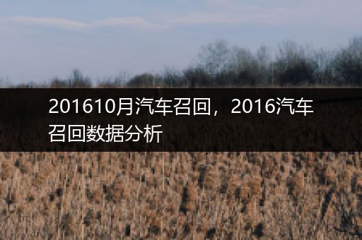 201610月汽车召回，2016汽车召回数据分析