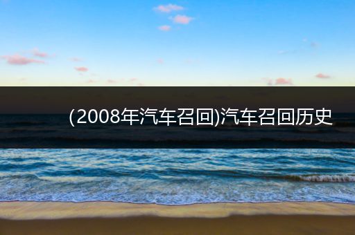 （2008年汽车召回)汽车召回历史